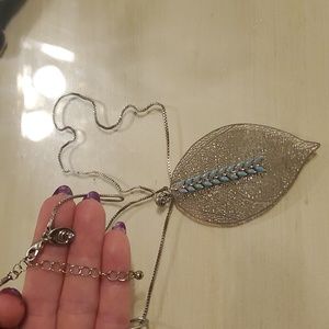 💥Silver leaf necklace